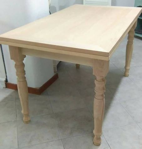 Tavolo allungabile  in legno grezzo da colorare artigianato italiano - Foto 8