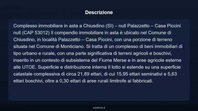 Immobile in asta di 218914 m² in vendita a Chiusdino - Foto 4