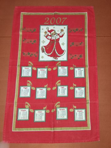 4 Strofinacci Canovacci Cucina Vintage Calendari 1990 1992 1997 2007 Natale - Foto 4