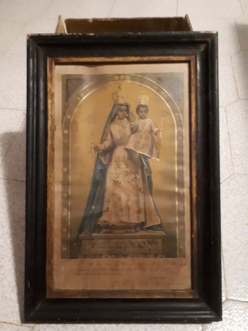 ANTICO QUADRO CON STAMPA CORNICE ORIGINALE 900 - Foto 4
