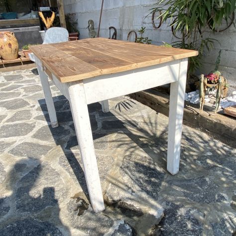 TAVOLO IN LEGNO MASSELLO ABETE E FAGGIO ANNI 50 - Foto 2