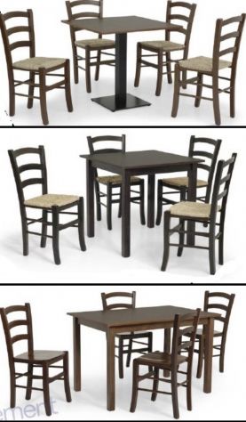 Set tavolo + sedie per pizzerie