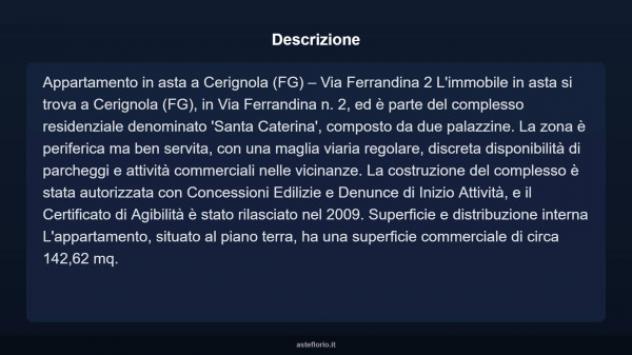 Immobile in asta di 142 m² con più di 5 locali e box auto in vendita a Cerignola - Foto 4