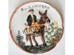 2 Piatti da parete-ceramica a rilievo-dipinti a mano-Fornace La Regina-ca 1976