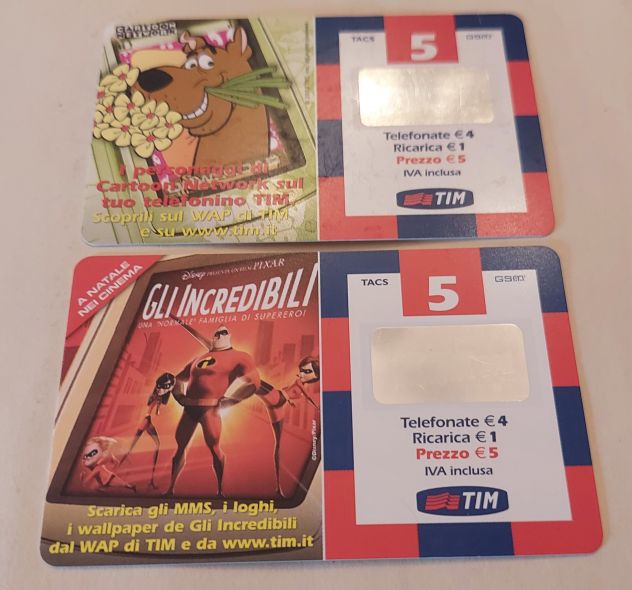 2 (DUE)SCHEDE TELEFONICHE RICARICARD TIM CON OLOGRAMMA – Serie TIM Sponsor A - Foto 2