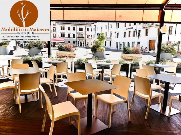 Set Cremona Per Arredo Bar Ristorante Pizzeria Tavoli HPL Sedie Polipropilene - Foto 5