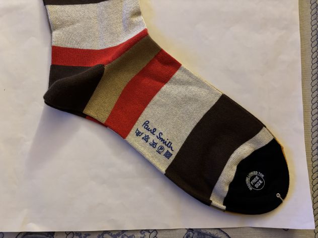 CALZE NUOVE DA UOMO IN COTONE FIRMATE ORIGINALI PAUL SMITH,MADE IN ITALY - Foto 7