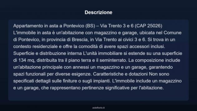 Immobile in asta di 134 m², box auto in vendita a Pontevico - Foto 3