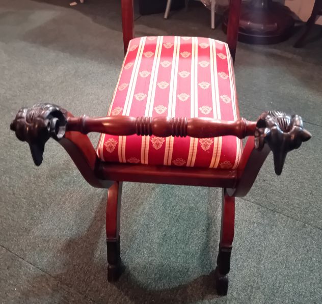 UNICO PARTICOLARE RARO SGABELLO INGLESE DI ANTIQUARIATO - Foto 6