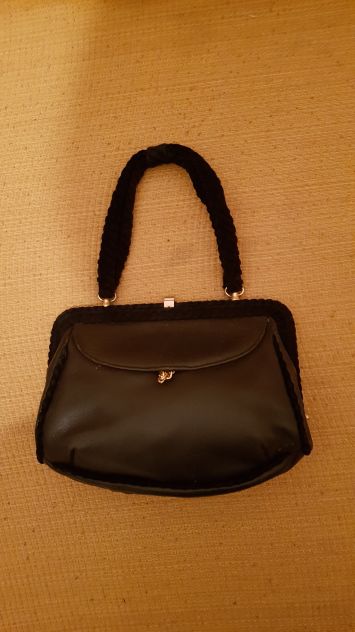 Pochette nera vera pelle vintage anni 60 - Foto 6