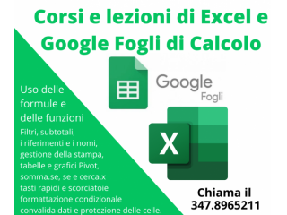 Corsi e lezioni di Excel e Google Fogli di Calcolo