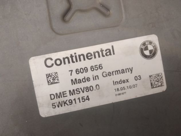 Centralina motore Continental, BMW, 7609656, 7 609 656, DME MSV80.0, 5WK91154, I - Foto 2