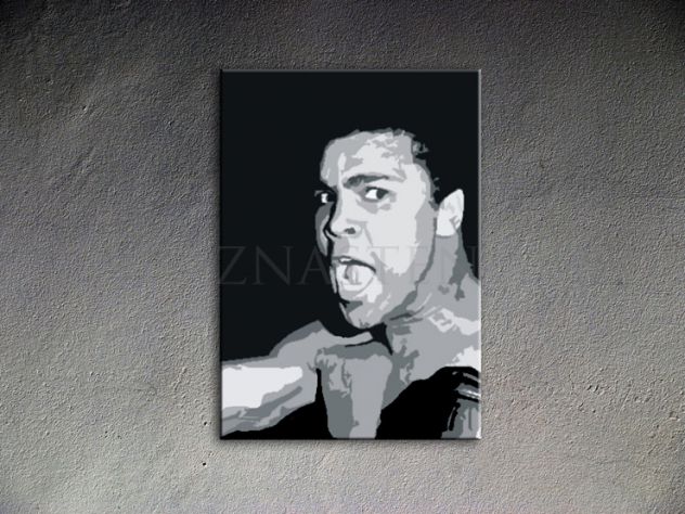Quadro Muhammad Ali dipinto a mano pop art - Foto 2