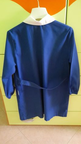 GREMBIULE SIGGI SCUOLA ELEMENTARE BAMBINO 7, 8 ANNI BLU CON RICAMO COLLET.BIANCO - Foto 8