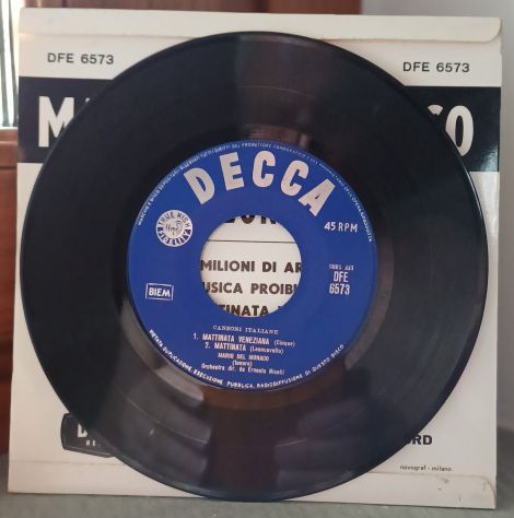 Mario del Monaco, CANZONI ITALIANA, DECCA LABEL DFE 573. - Foto 5