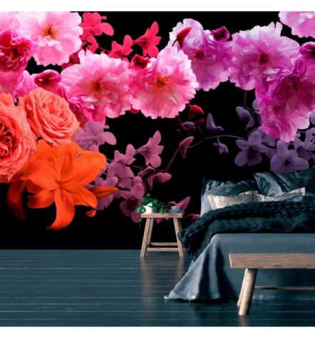 Fotomurale Adesivo Con I Fiori Nella Notte ARREDALACASA