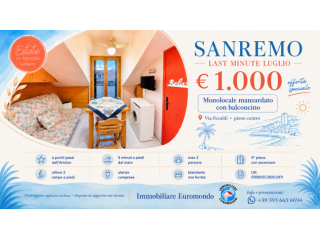 MONOLOCALE MANSARDATO CON BALCONCINO – VIA FERALDI, SANREMO