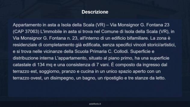Immobile in asta di 134 m² con più di 5 locali e box auto in vendita a Isola della Scala - Foto 7