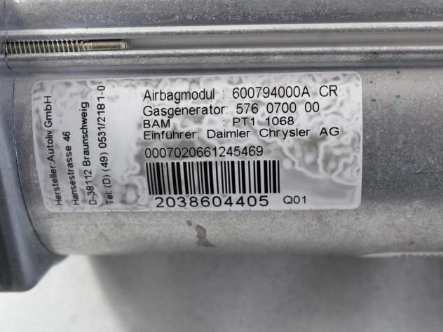 2038604405 AIRBAG PASSEGGERO MERCEDES CLASSE C C200 W203 2.2 D 85KW 6M 4P (2002) RICAMBIO USATO - Foto 4