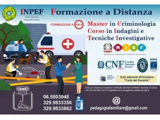 Master in Criminologia, Criminalistica, Investigazione e Psicologia Giuridica