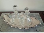 Antico  elegante set ampolle in cristallo molato