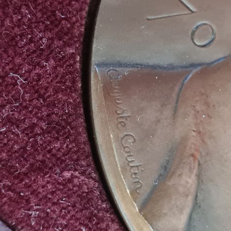 Medaglia in bronzo  Ludwig  Van Beethoven   firmata  AUGUSTE COUTIN d - Foto 2