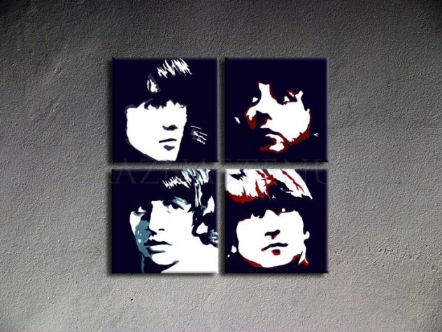 Quadro dipinto a mano dei Beatles Pop Art - Foto 2