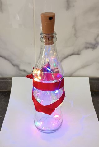 BOTTIGLIA NATALIZIA IN VETRO CHE SI ILLUMINA - Foto 3