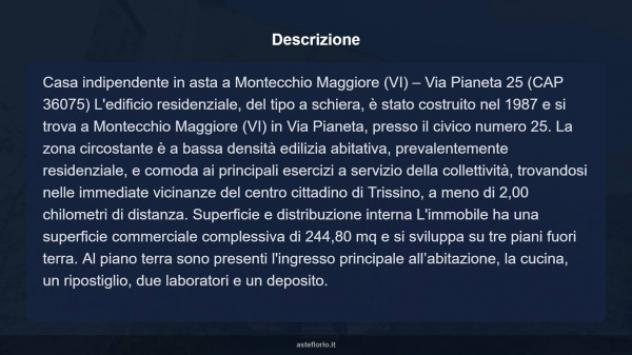 Immobile in asta di 244 m² con più di 5 locali in vendita a Montecchio Maggiore - Foto 15