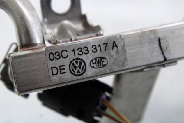 03C133317A TUBO INIEZIONE CON SERIE INIETTORI GAS METANO VOLKSWAGEN PASSAT SW 1.4 M 110KW AUT 5P (2011) RICAMBIO USATO 03C129041C 03C906039A 028015883 - Foto 3
