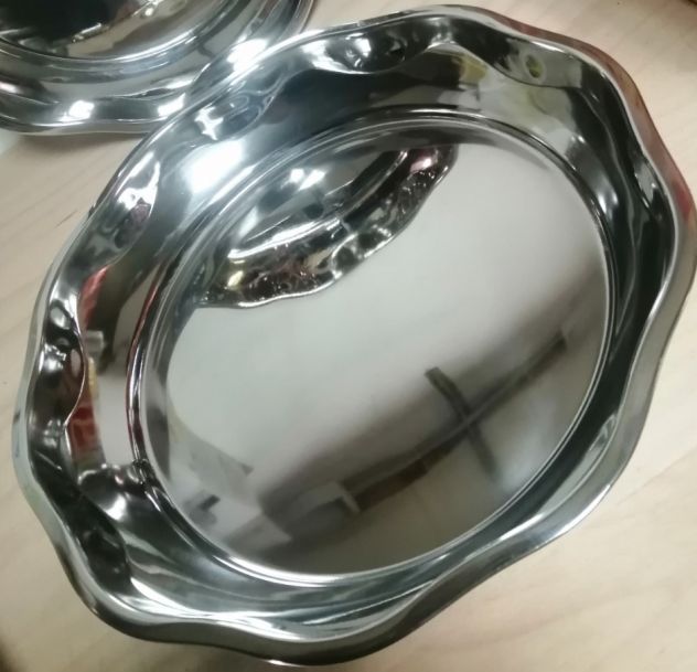 Vassoio Tondo in Acciaio Inox diam. 42cm per Alimenti Frutti di Mare ILSA - Foto 3