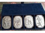 artigiani 4 placche in argento con custodia