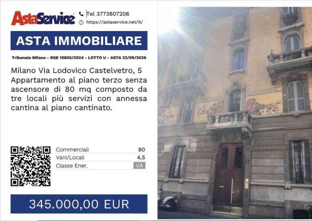 Tribunale Milano - RGE 10805/2024 - LOTTO U - Tribunale Milano - RGE 10805/2024 - LOTTO U - ASTA 22/09/2026