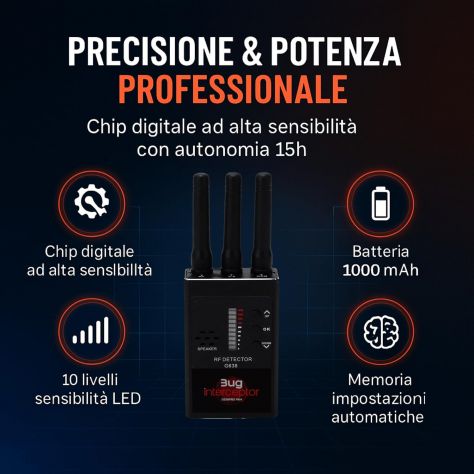 Rilevatore RF G638 MK5 privacy GPS telecamere WiFi GSM auto casa ufficio - Foto 7