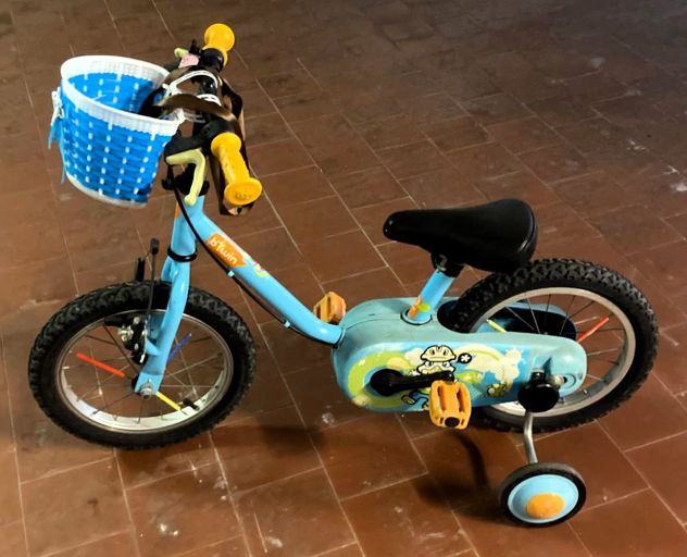 Bici bambini 12 pollici B'Twin Decathlon + rotelle e cestino
