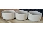 Set 3 Ciotole Tonde porta SALSE in Ceramica Bianche per Aperitivi Snack e Finger