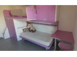 Cameretta a Ponte a Soppalco a doppio letto, letto sotto con ruote