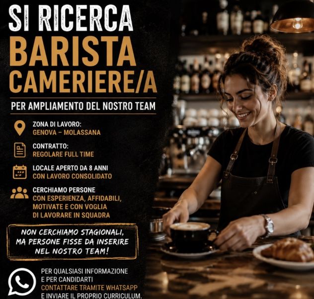 Barista cameriere/a