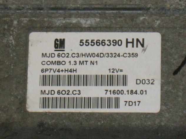 55566390HN ECU OPEL COMBO 1.3 55566390HN MJD 6O2.C3 HW04D 3324-C359 55566390 - Foto 2