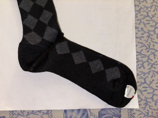 1 PAIO CALZE NUOVE IN LANA MERINO UOMO FIRMATE ORIGINALI VKNAGRANI,MADE IN ITALY - Foto 8