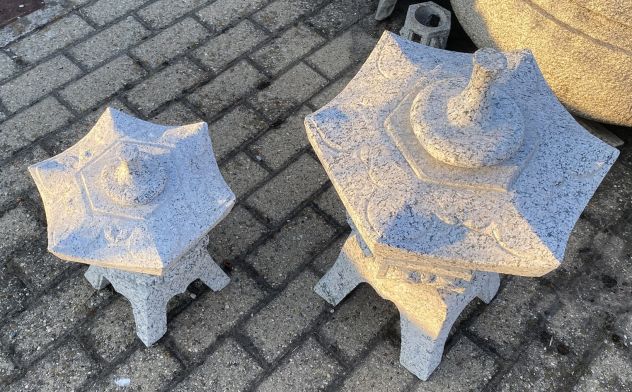 Lanterna-Giapponese Oki Gata Rokkaku Yukimi in pietra granito - Foto 7