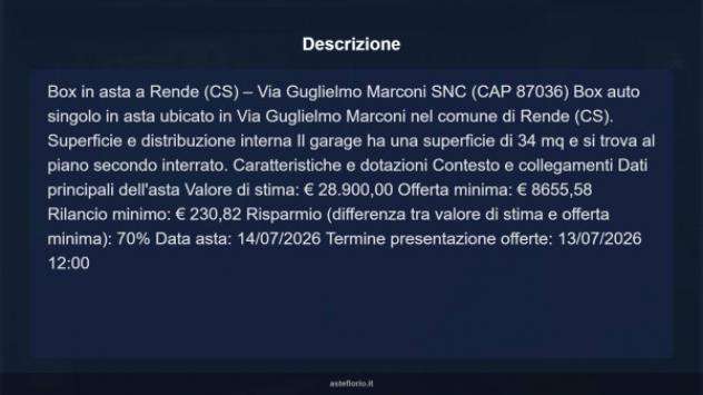 Immobile in asta di 34 m² in vendita a Rende - Foto 10