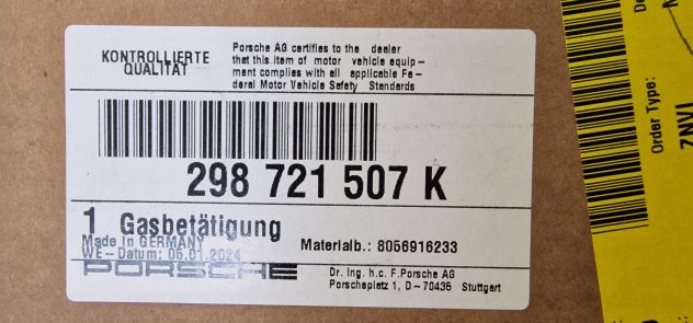 Pedale acceleratore Porsche 298721507K - Foto 5