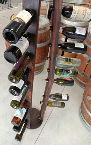 Porta Bottiglie Verticale in Doghe di Vera Botte - Artigianale, Alto 157cm - Foto 5