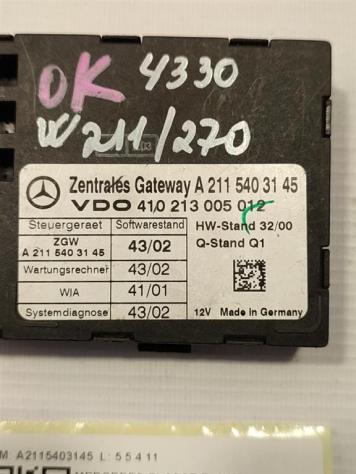 CENTRALINA GATEWAY MERCEDES Classe C Berlina W203 A2115403145 647961 diesel 2685 (0004) - Foto 2