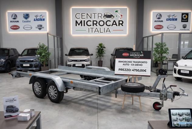 Carrello auto doppio asse portata 2t
