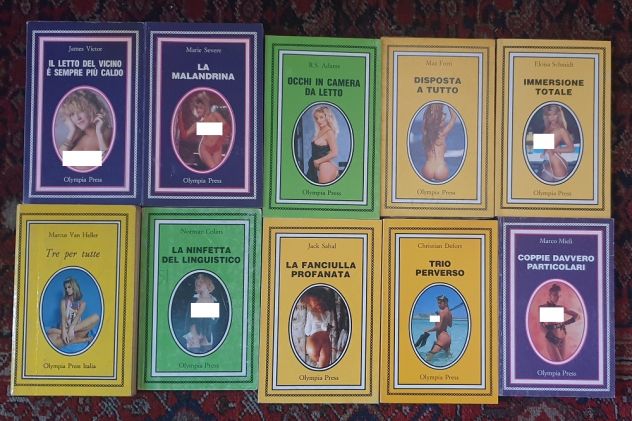 Lotto 10 libri erotici Olympia Press anni '80 '90 da collezione