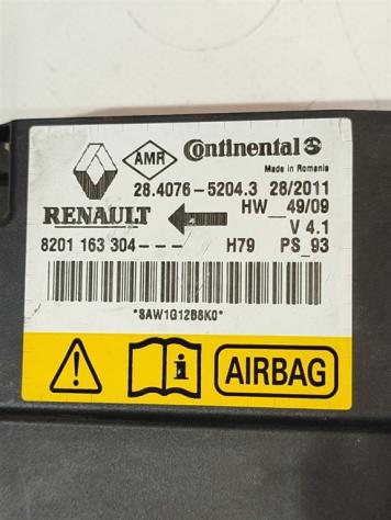 CENTRALINA AIRBAG DACIA Duster 1° Serie 8201163304 K9K896 (1017) - Foto 2