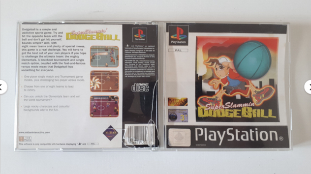 super slammin dodgeball ps1 video gioco game playstation ps 1 x pal disco nuovo - Foto 2