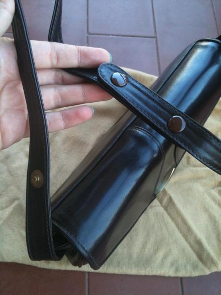 Borsa vintage pelle marrone con tracolla - Foto 5